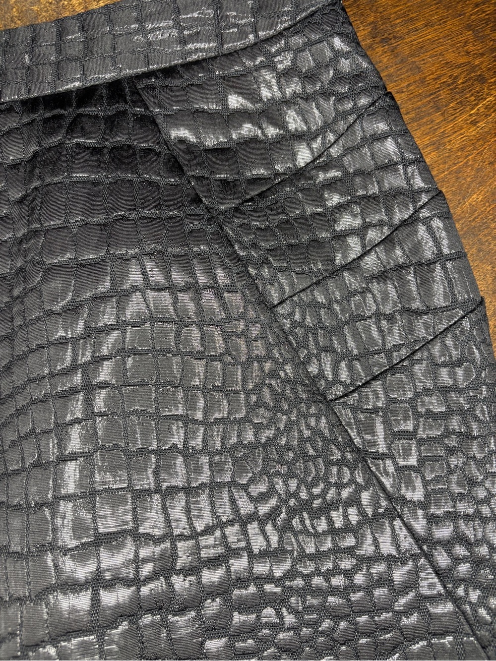 Worthington Black Textured Jacquard Pencil Skirt Size 8 Fully Lined - Picture 8 of 9